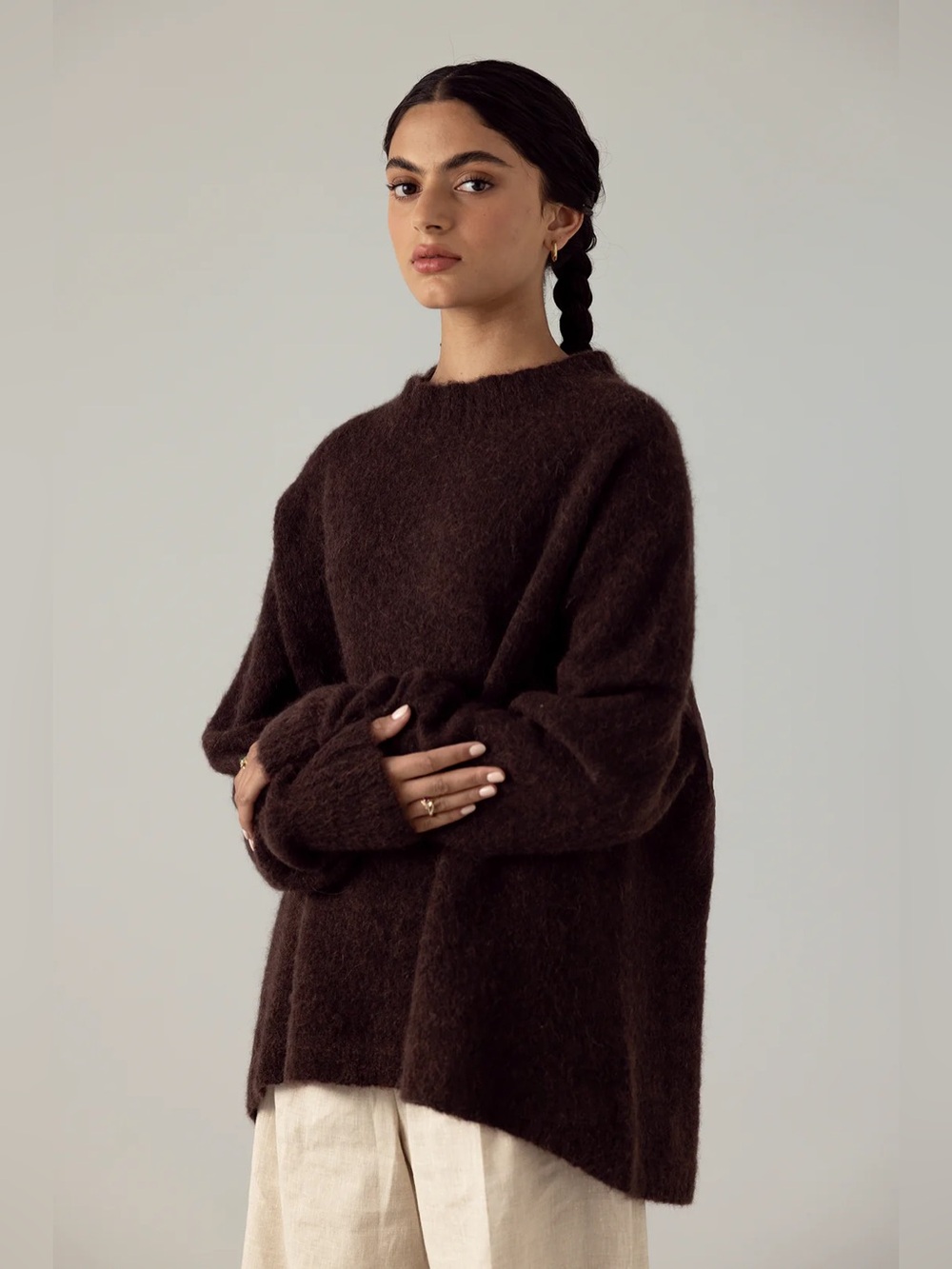 Francie The Campfire Knit In Chocolate Petite Fit Nwt — image 2 of 7